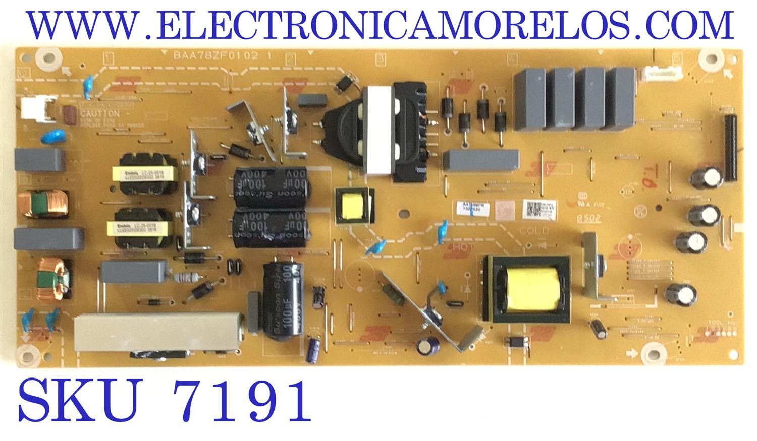 FUENTE DE PODER PARA TV PHILIPS (( NUEVA )) / NUMERO DE PARTE AA78NMPW / AA78N-MPW / BAA78ZF0102 / BAA78ZF0102 1 / MODELO 65MV378Y/F7